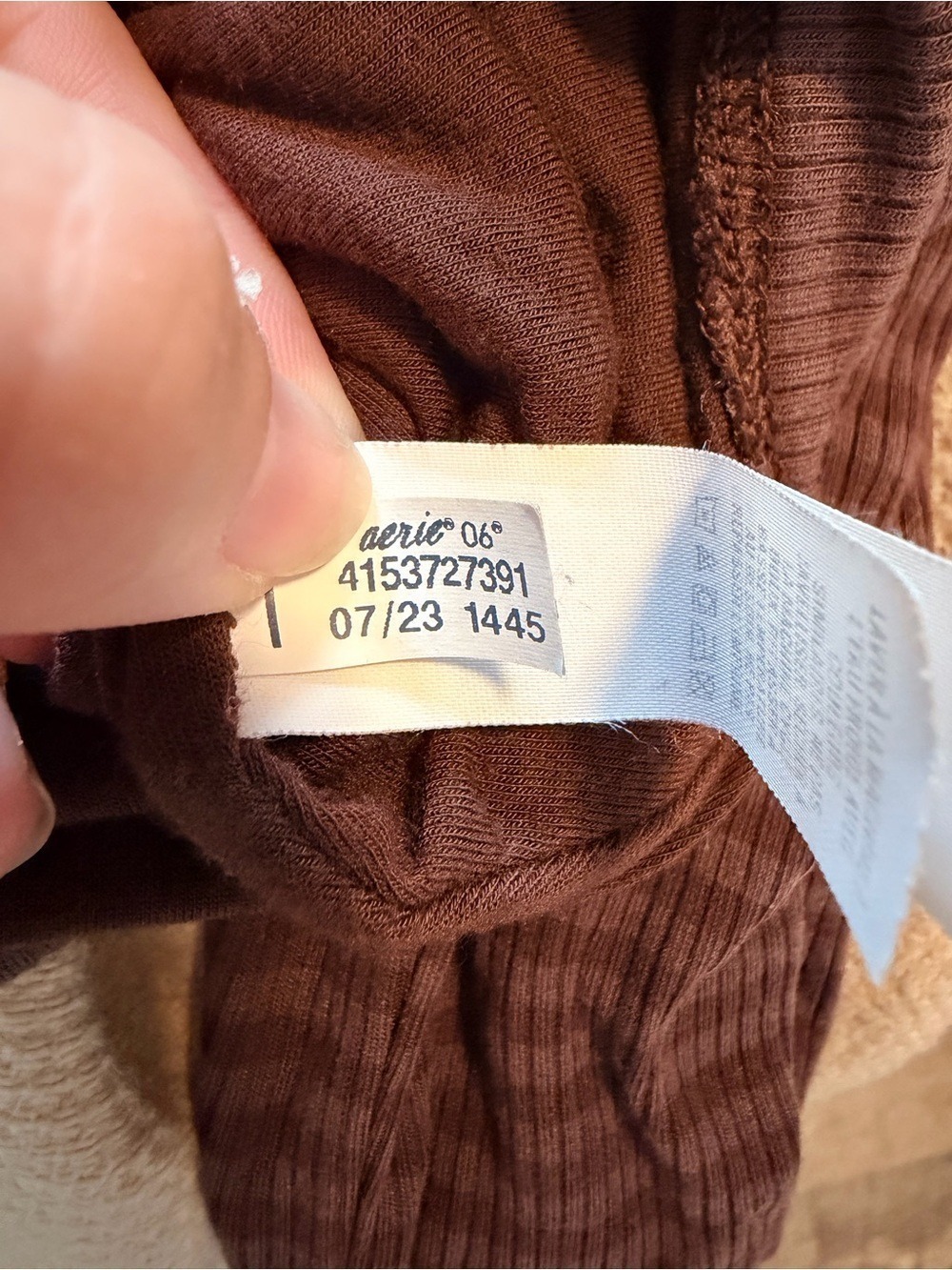 OFFLINE by Aerie Brown Stripe Ruched Crop Top XS - Picture 8 of 9